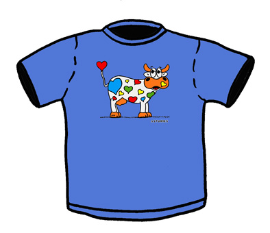 CAMISETA ADULTO VACA CORAZONES
